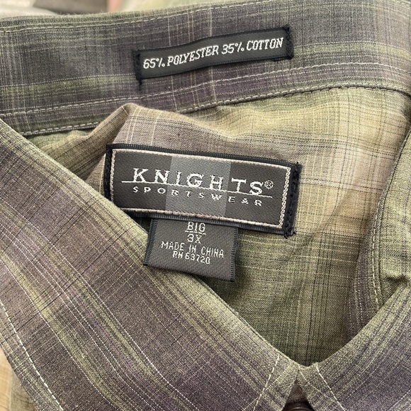 Knights Sports Wear Long Sleeve Button Up Front Pocket Shirt ~ Men’s 3X - Picture 7 of 7